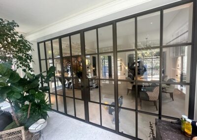 Steel door and fixed screens
